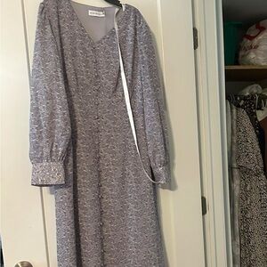 Veiled purple button down floral dress